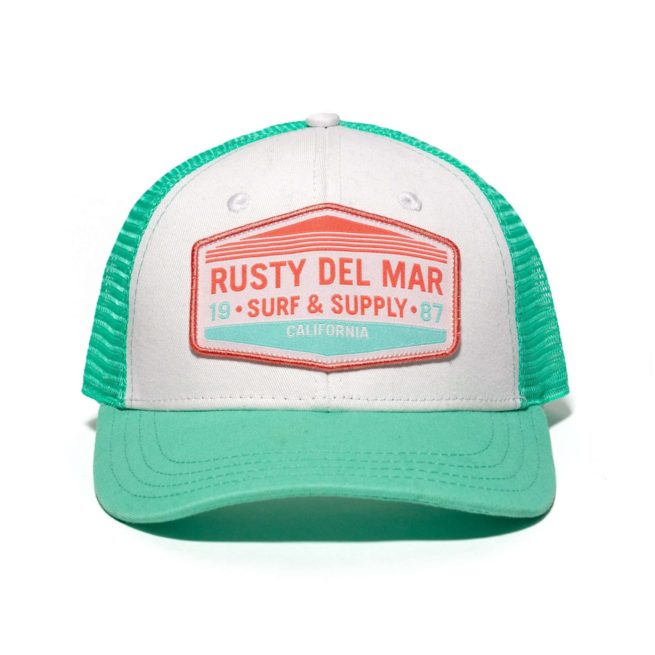 Surf and Supply Hat White and Seafoam
