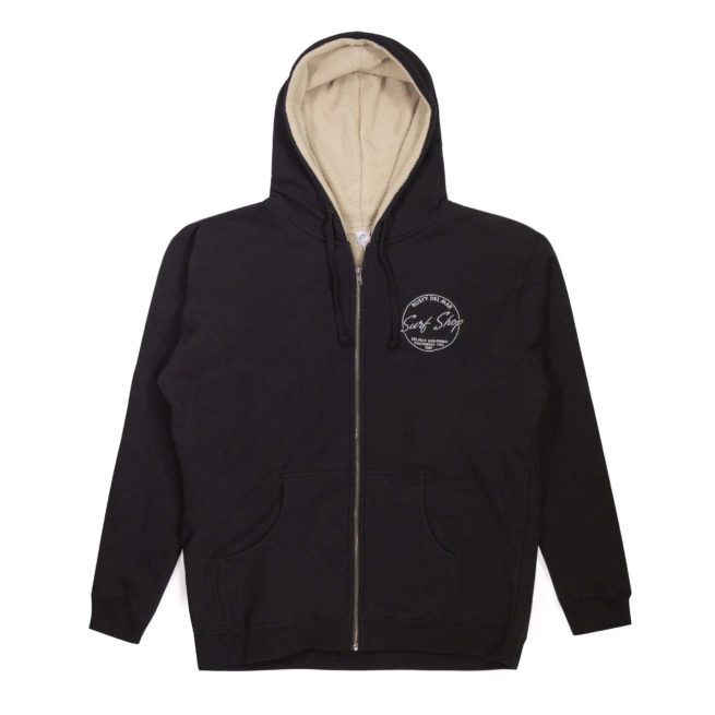 Oval Surf Shop Sherpa Lined Hooded Zip Sweatshirt