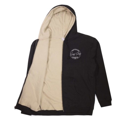 Oval Surf Shop Sherpa Lined Hooded Zip Sweatshirt