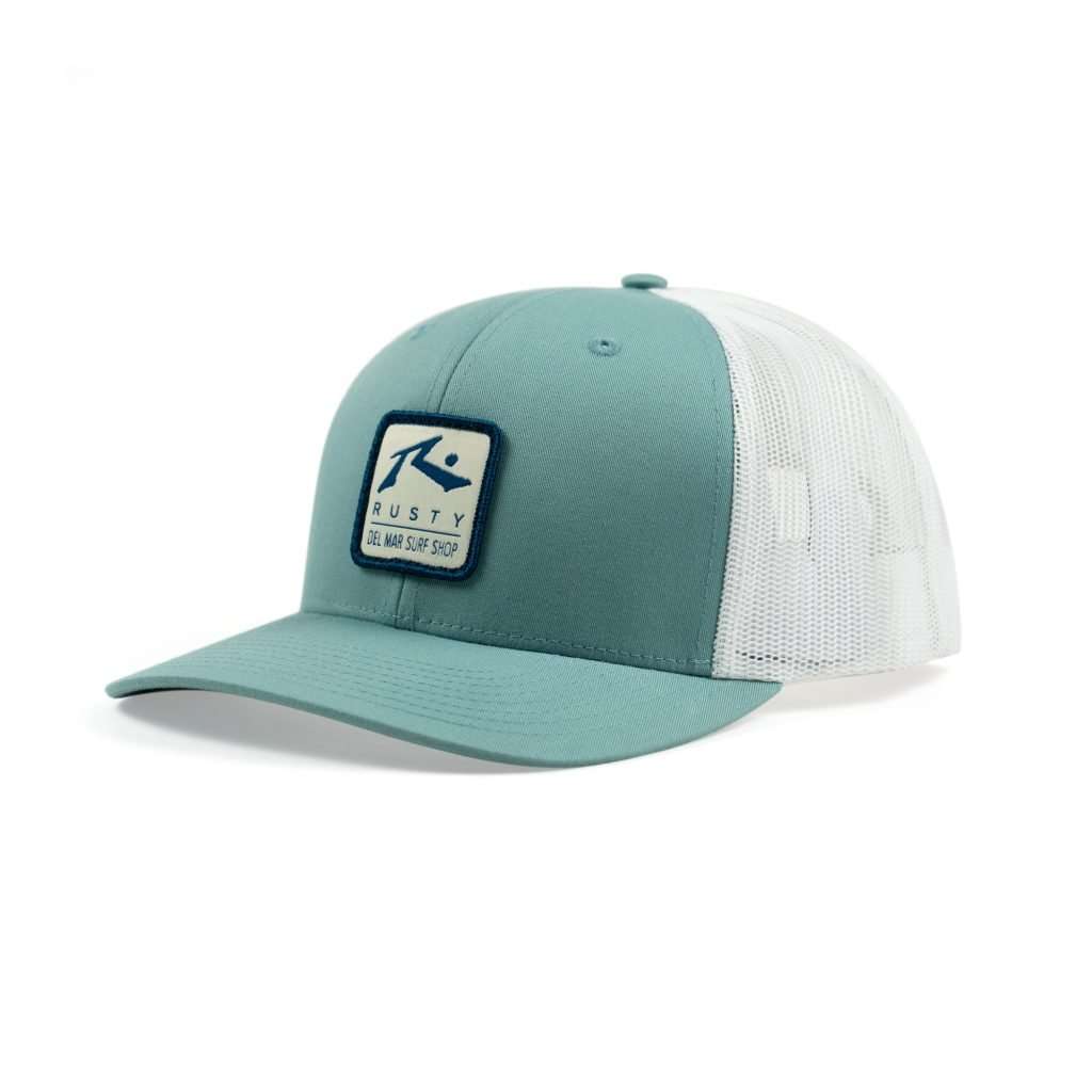 RDM Navy Cream Square Hat in Smokey Blue