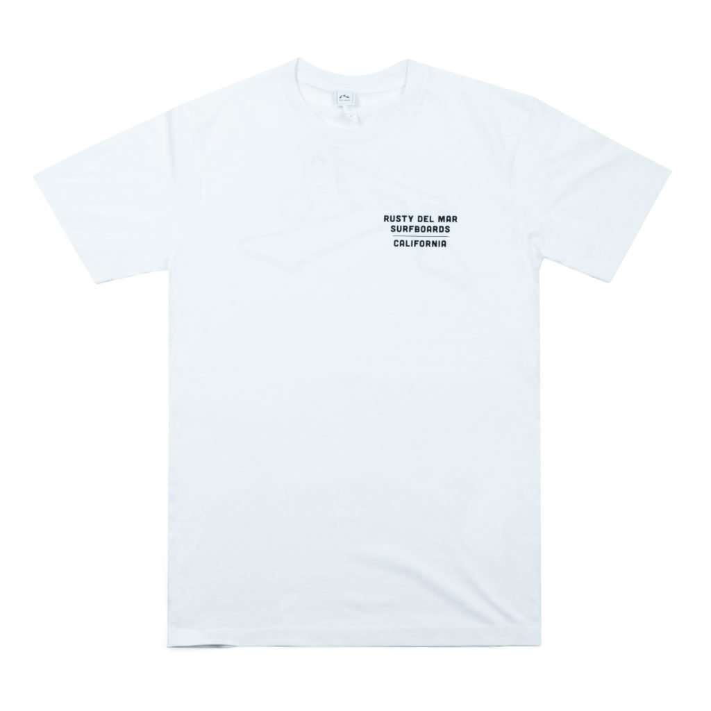 Big R Short Sleeve T-Shirt in White. 100% Cotton. Silk Screened in California. Support your local Surf Shop!
