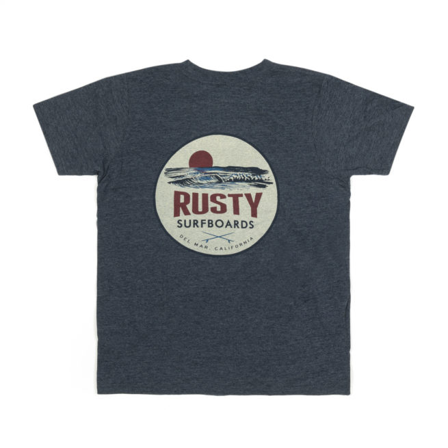 Rusty Del Mar Well Rounded Youth T-Shirt in Navy