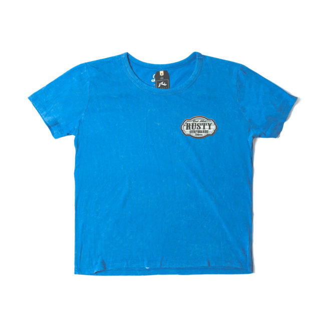 Rusty Del Mar Riders Surfboards Short Sleeve T-Shirt Carolina Blue