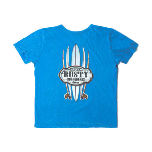 Rusty Del Mar Riders Surfboards Short Sleeve T-Shirt Carolina Blue