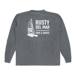 Rusty Del Mar Catamaran Long Sleeve T-Shirt in Pepper