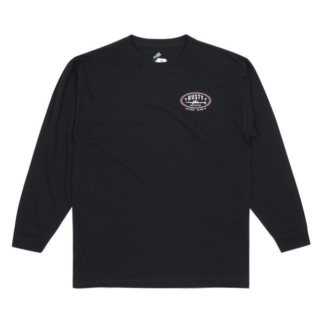 Rusty Del Mar Classic Long Sleeve T-Shirt in Black