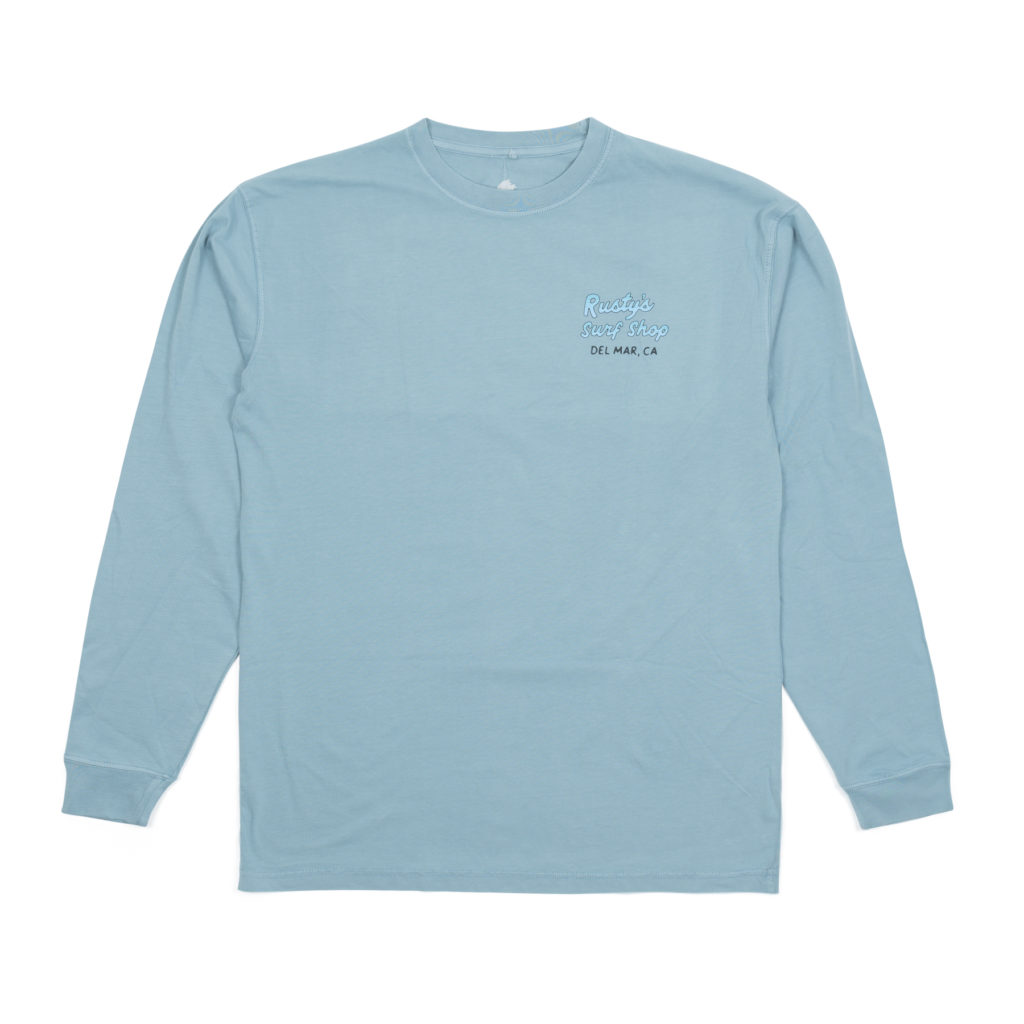 Rusty Del Mar Powerhouse Long Sleeve T-Shirt in Dusty Teal