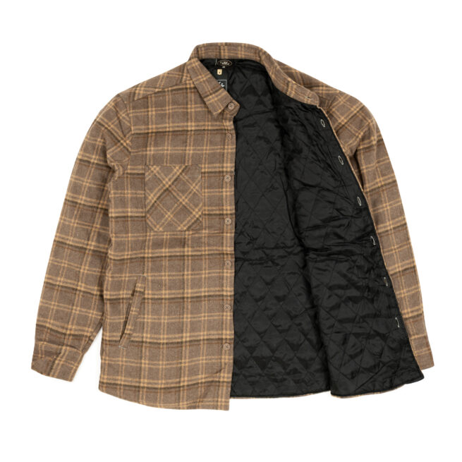 Rusty Del Mar Quilt Lined Flannel in Brown