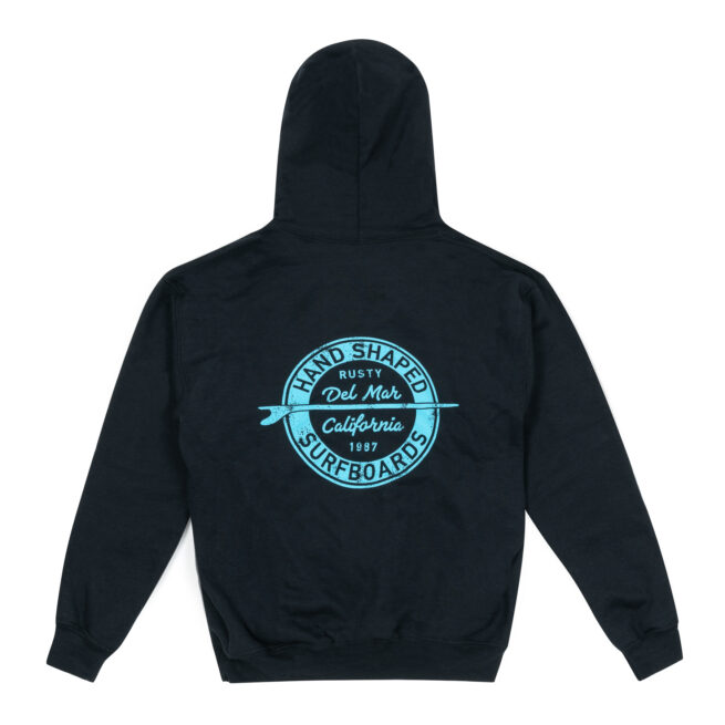 Rusty Del Mar Youth Handshaped Pullover Hoodie in Navy