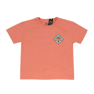 Rusty Del Mar Sound Off Waves/ Palms Short Sleeve in Coral