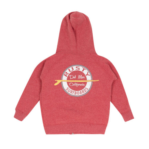 Rusty Del Mar Youth Handshaped Hoodie in Pomegranate Heather