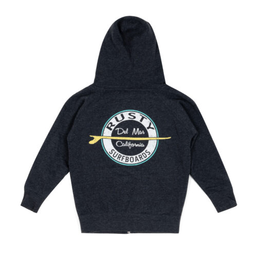 Rusty Del Mar Youth Handshaped Hoodie in Navy Heather