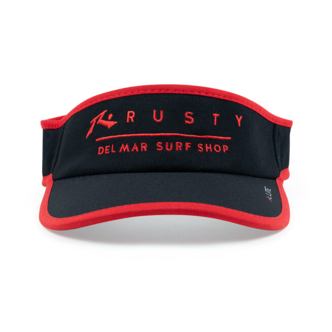 Rusty Del Mar Active Visor in Black and Red