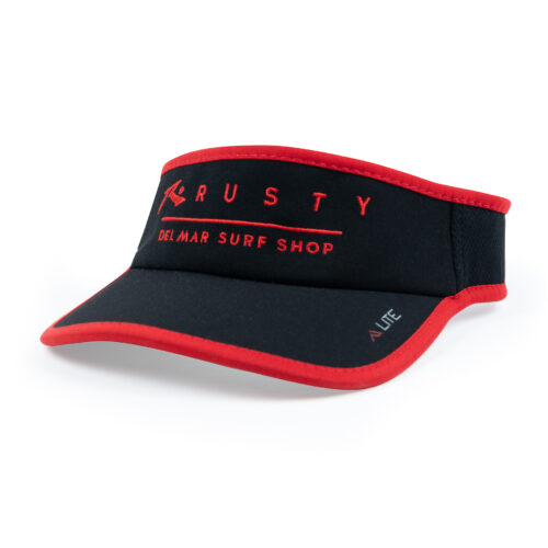 Rusty Del Mar Active Visor in Black and Red