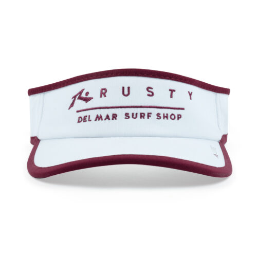 Rusty Del Mar Active Visor in Maroon and White