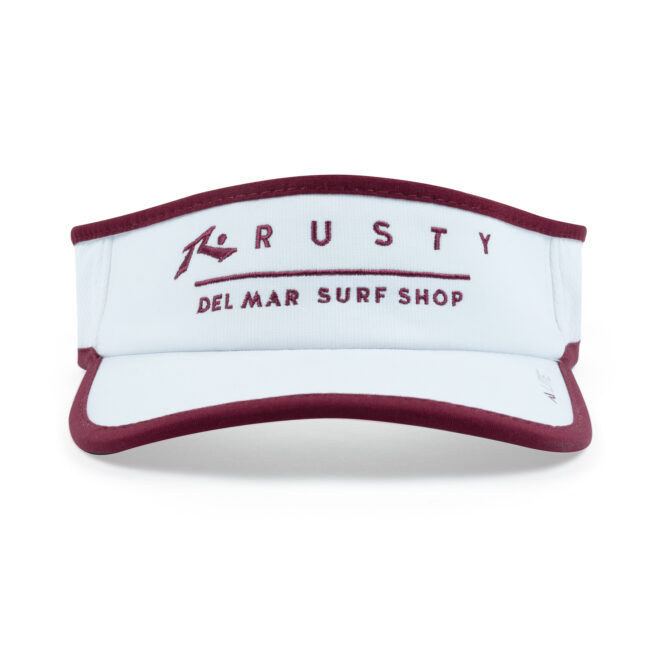 Rusty Del Mar Active Visor in Maroon and White