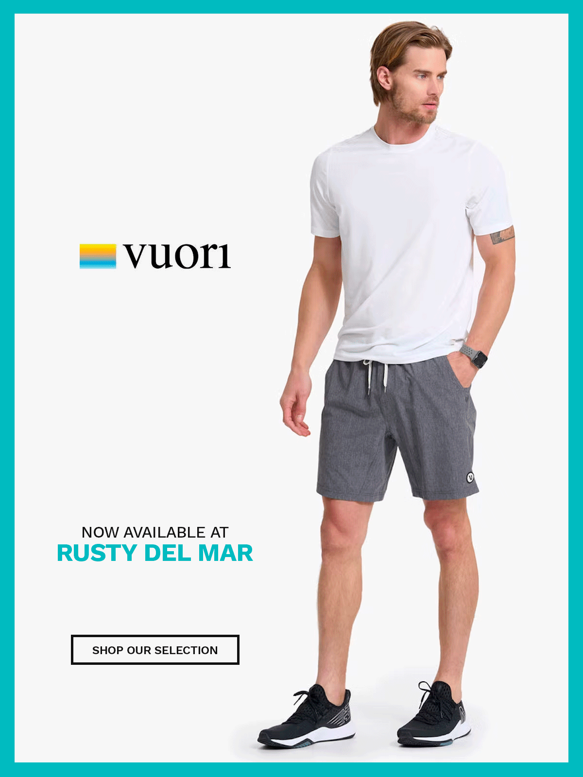 Vuori Activewear available at Rusty Del Mar