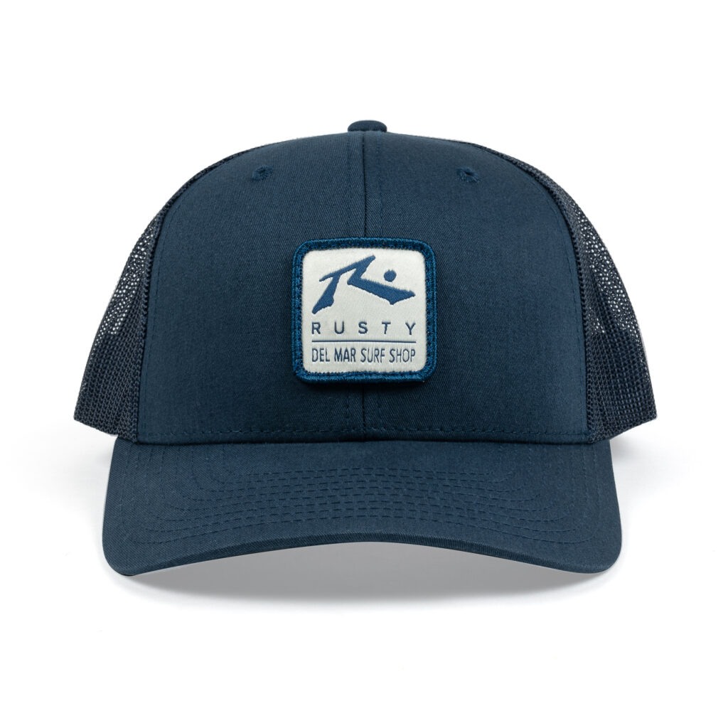 Rusty Del Mar Box Navy Cream Patch Hat in Navy