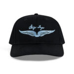 Skip Frye Surfboards Hat in Black / Light Blue Embroidery