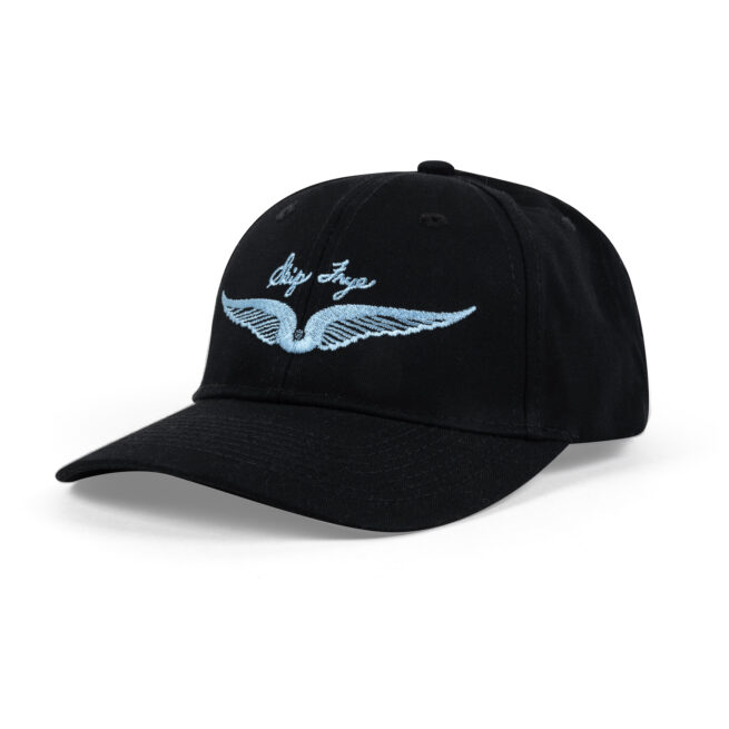 Skip Frye Surfboards Hat in Black / Light Blue Embroidery