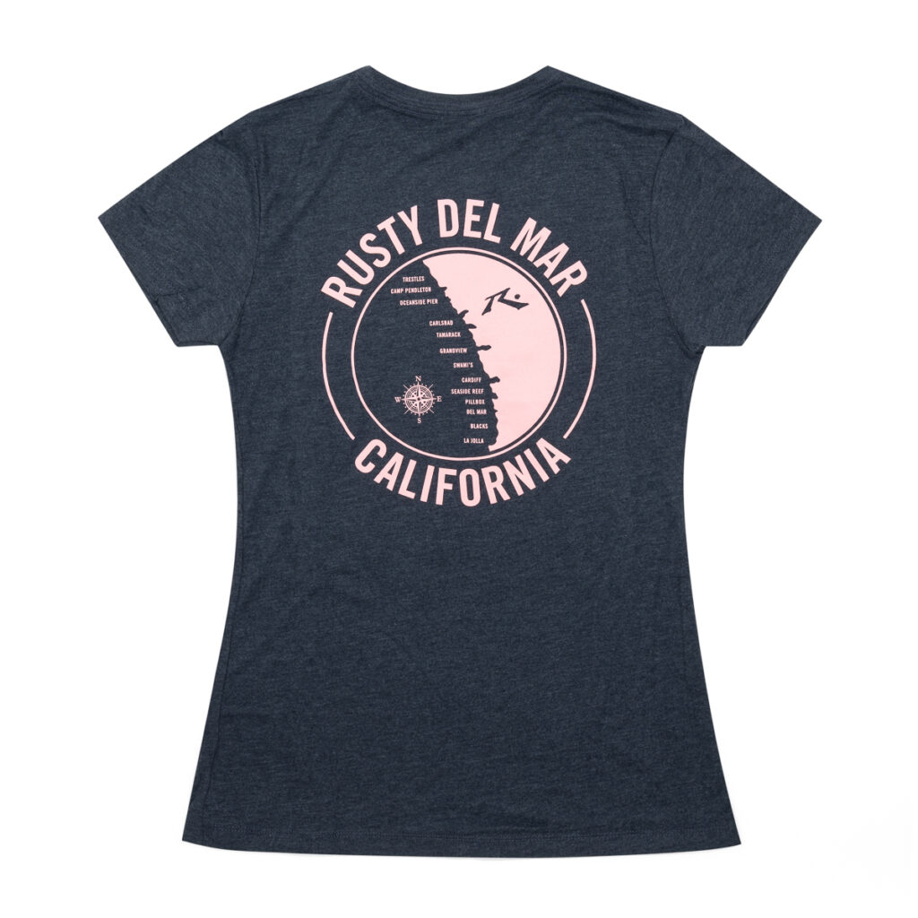 Womens Surf Map Short Sleeve T-Shirt